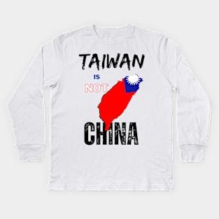 Taiwan is not China - Prevent the war Kids Long Sleeve T-Shirt